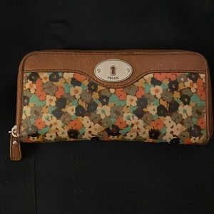 Fossil Floral Leather Wallet